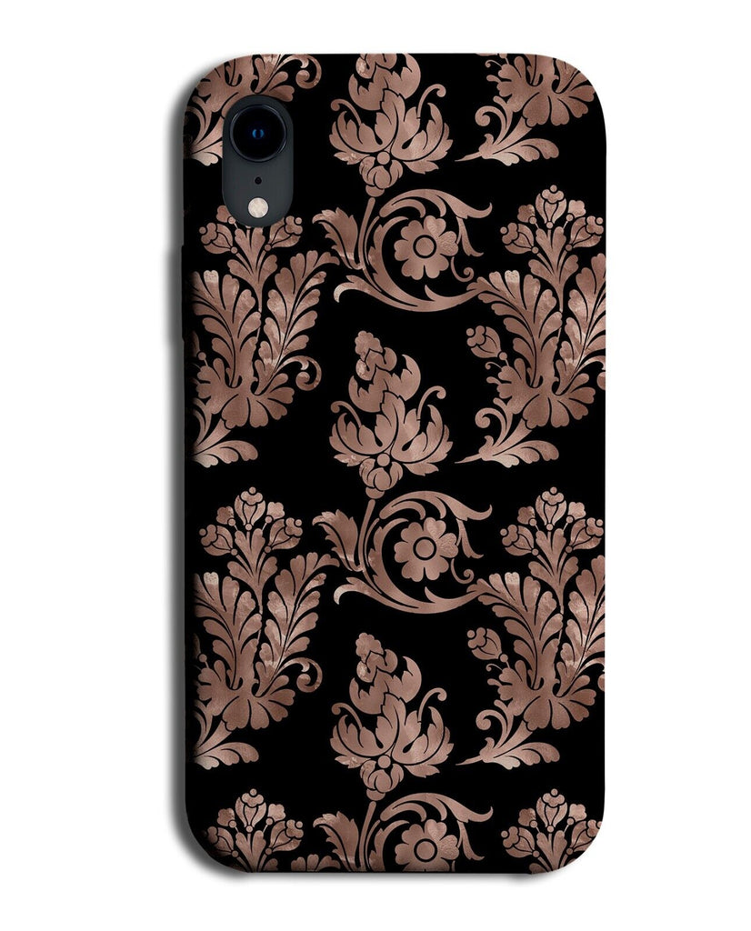 Vintage Rose Gold Black Floral Shapes Phone Case Cover Shape Flowers Style CC87