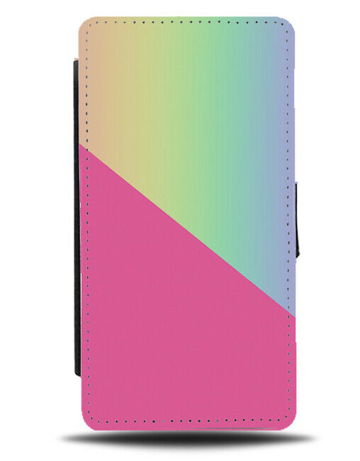 Rainbow Coloured And Hot Pink Flip Cover Wallet Phone Case Colourful Kids i403