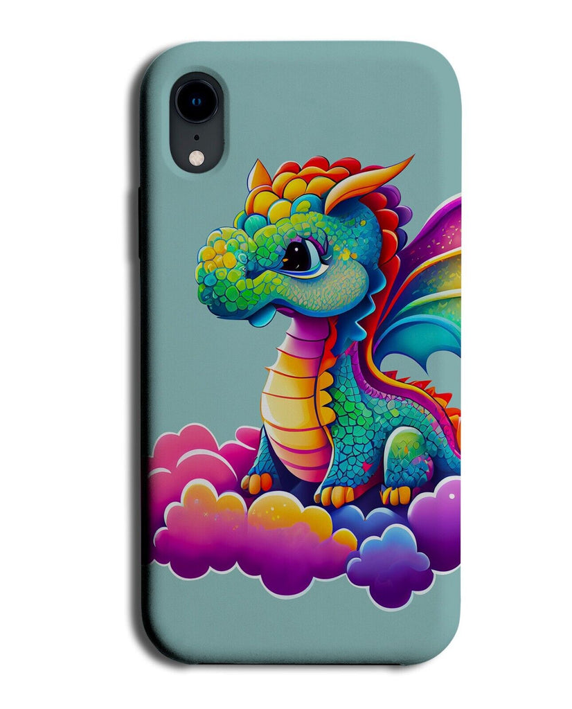 Multicoloured Dragon A Cloud Phone Case Cover Clouds Dragons Kids Rainbow AG19