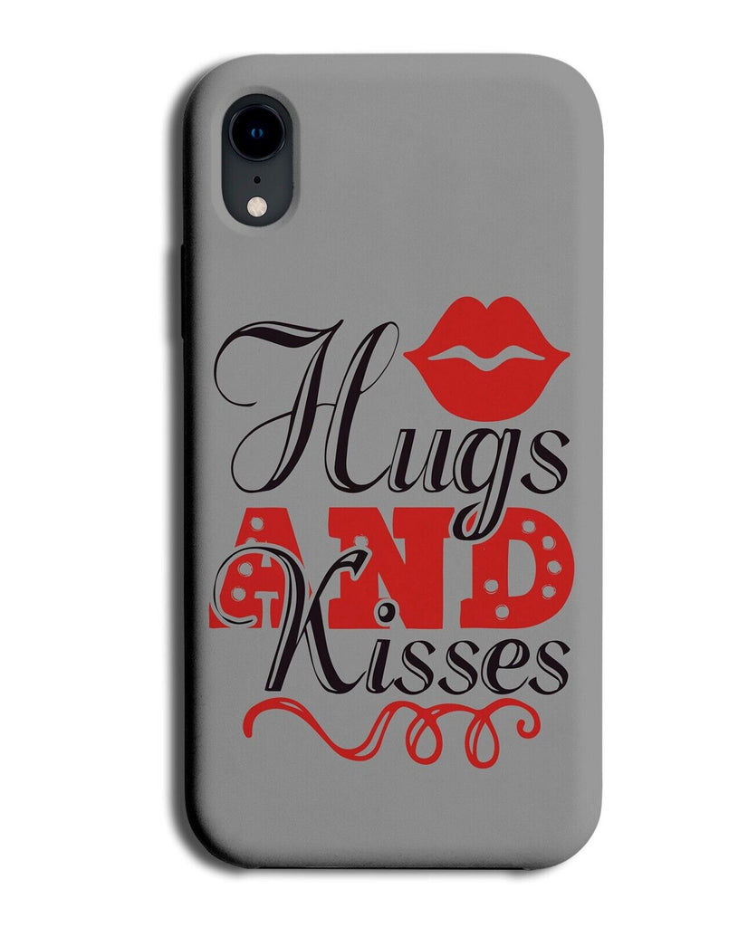 Grey and Red Hugs and Kisses Phone Case Cover XOXO Hug Kiss Lips Marks Q682