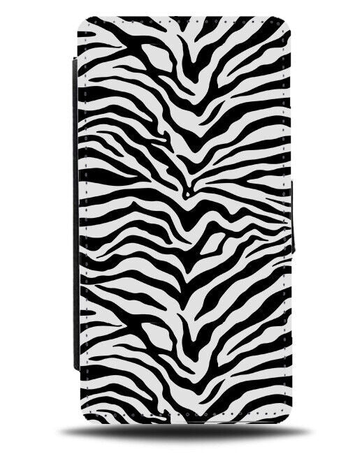 Zebra Print Pattern Flip Wallet Case Design Stripes Black and White K480