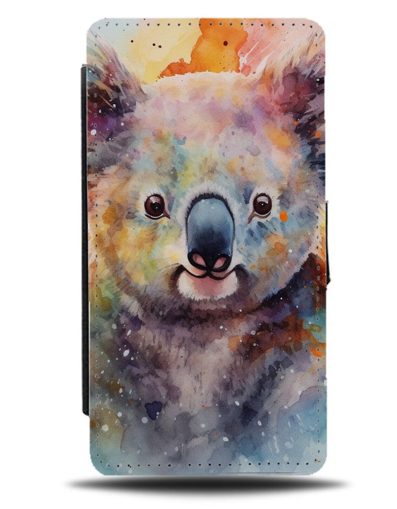 Watercolour Koala Bear Flip Wallet Case Koalas Face Head Water Colour Funky DB32