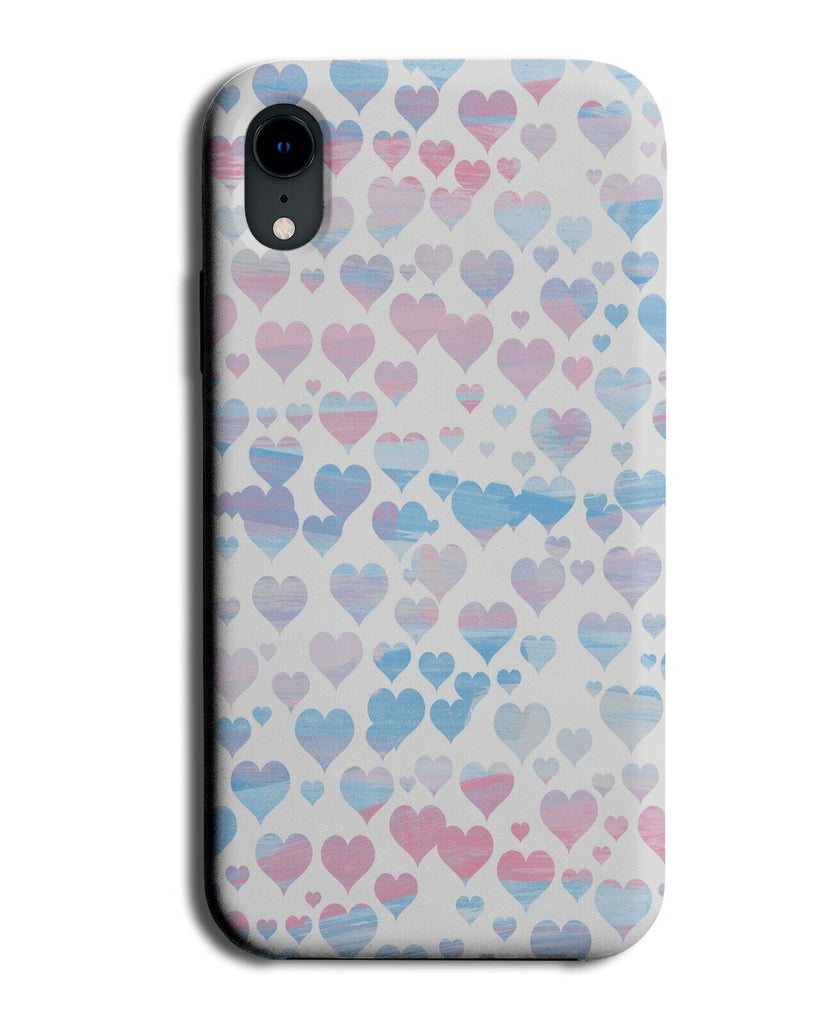 Pastel Blue Pink and Purple Love Heart Pattern Phone Case Cover Hearts Girl AX30