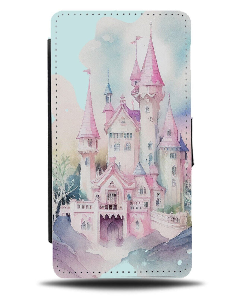 Pastel Fairybook Castle Flip Wallet Case Fairy Book Colours Pink Castles BE82