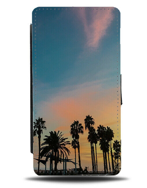 Stylish Artistic Palm Tree Sunset Silhouette Picture Flip Wallet Case Photo G933