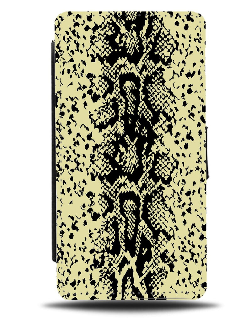 Pastel Yellow Snake Skin Flip Wallet Case Snakes Scales Markings Reptile CP72