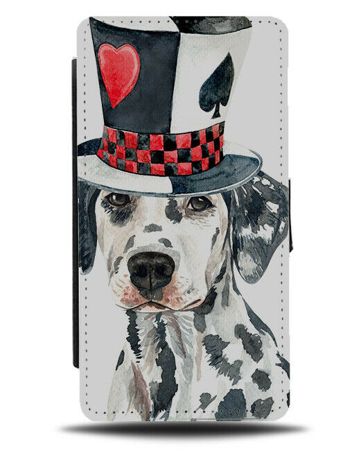Dalmatian Flip Wallet Phone Case Dog Dogs in Fancy Dress Hat LOL Funny K534