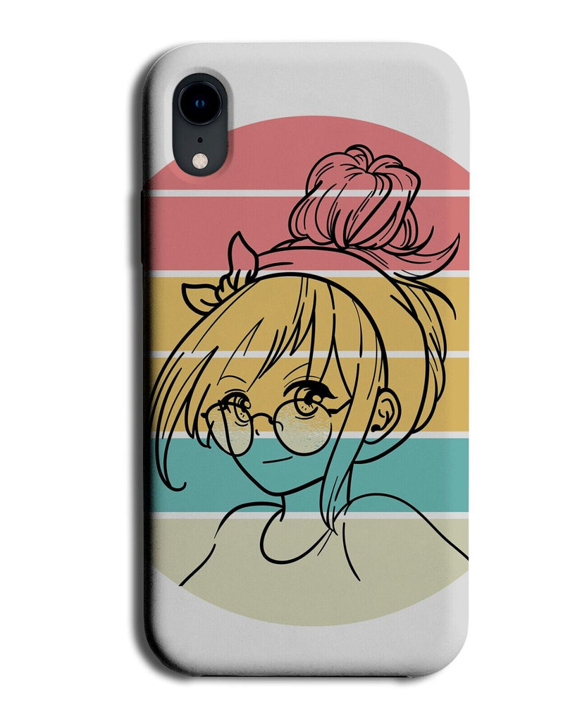 Retro Anime Girl With Messy Bun Phone Case Cover Girls Hair Buns Style Hers AC46