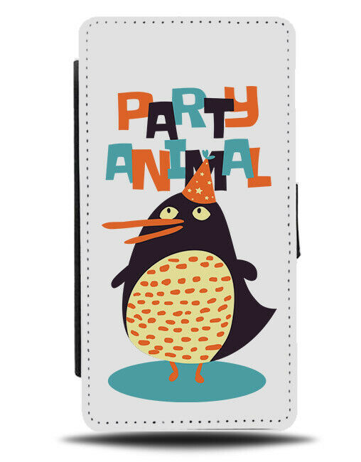 Party Penguin Flip Wallet Phone Case Dancing Penguins Pun Birthday Animal E211