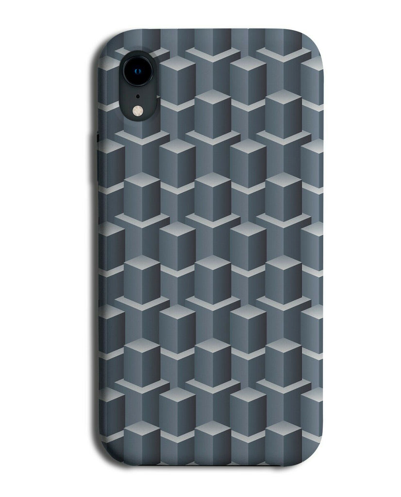 Blue Tower Block Shapes Phone Case Cover Blocks 3D Cubes Print Cubed H384