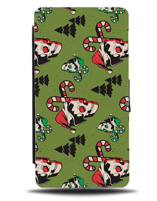Christmas Nightmare Skulls Flip Wallet Case Skull Xmas Candy Cane Scary K775