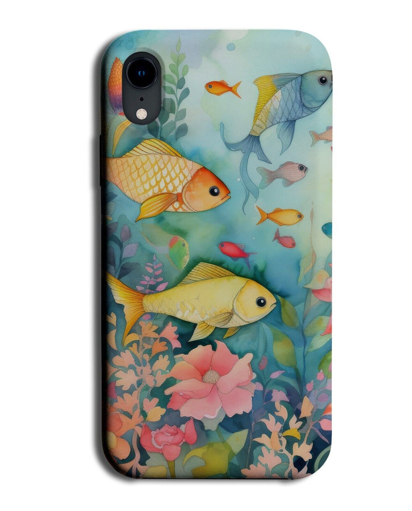 Watercolor School Of Fish Picture Phone Case Cover Watercolour Fishes Ocean BE59