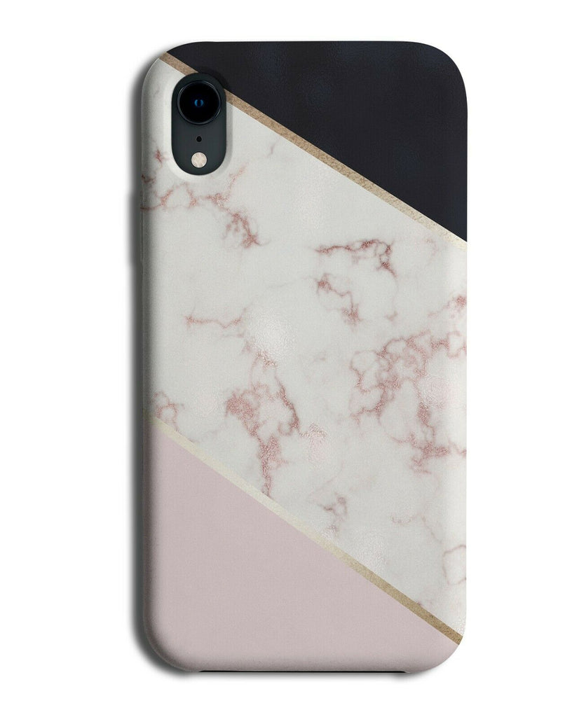Rose Gold Marble and Black Topping Phone Case Cover Pattern Picture Print F980