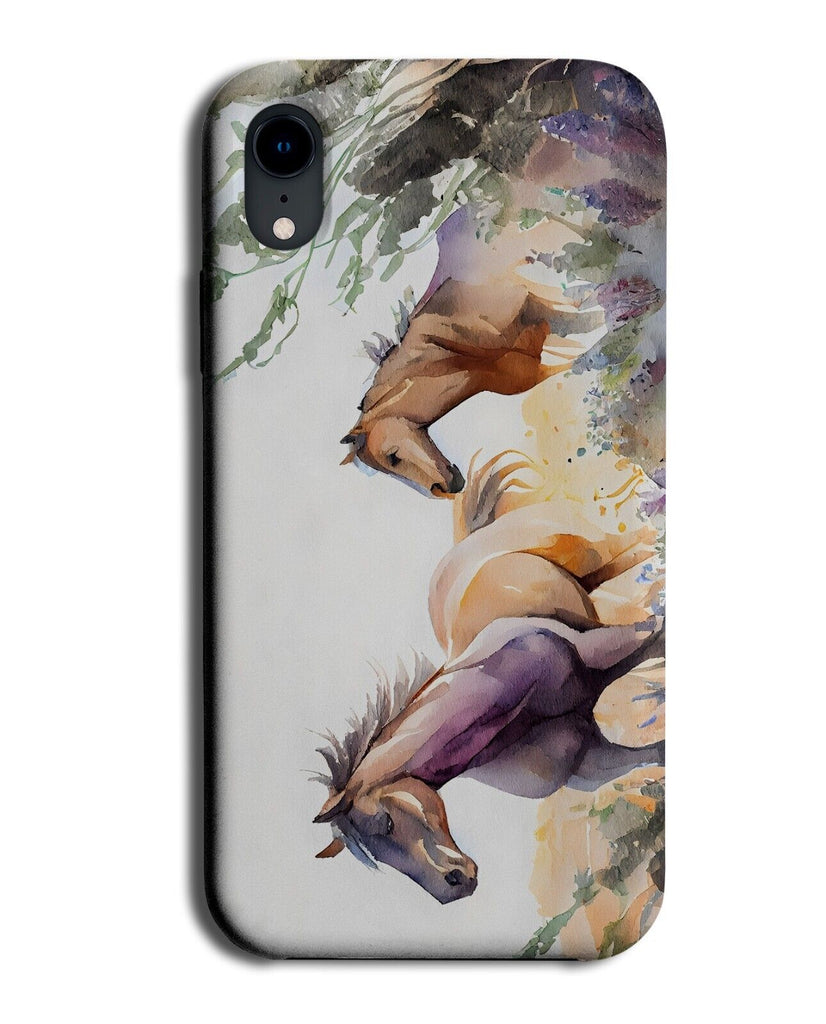 Galloping Horses Watercolour Artwork Phone Case Cover Art Oil Painting AU97