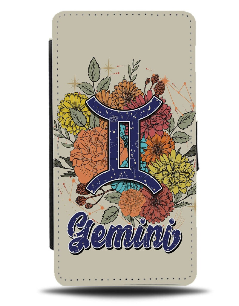 Gemini Star Sign Flip Wallet Case Signs Zodiac Symbol Logo Geminis Design AB20