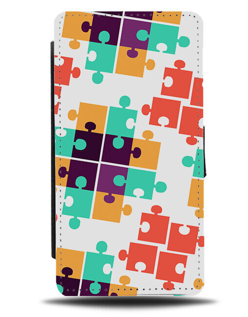 Jigsaw Puzzle Pieces Flip Wallet Case Puzzles Jigsaws Shapes Retro K779