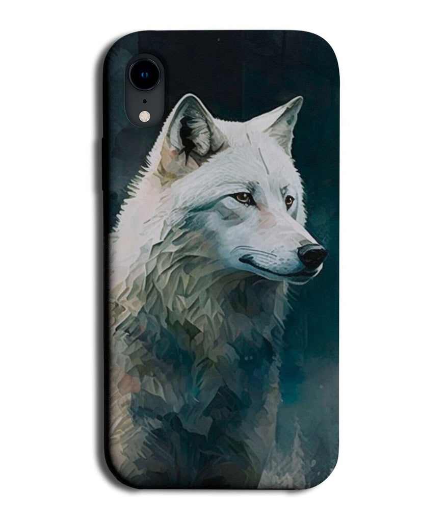 Magical White Wolf Phone Case Cover Wolves Face Picture Painting Animal BF65