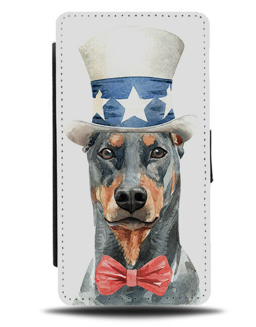 Doberman President Flip Wallet Phone Case Dog Dogs America Dobermann K546