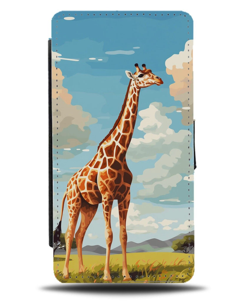 Wild Giraffe Cartoon Flip Wallet Case Giraffes Africa African Safari Animal DA36