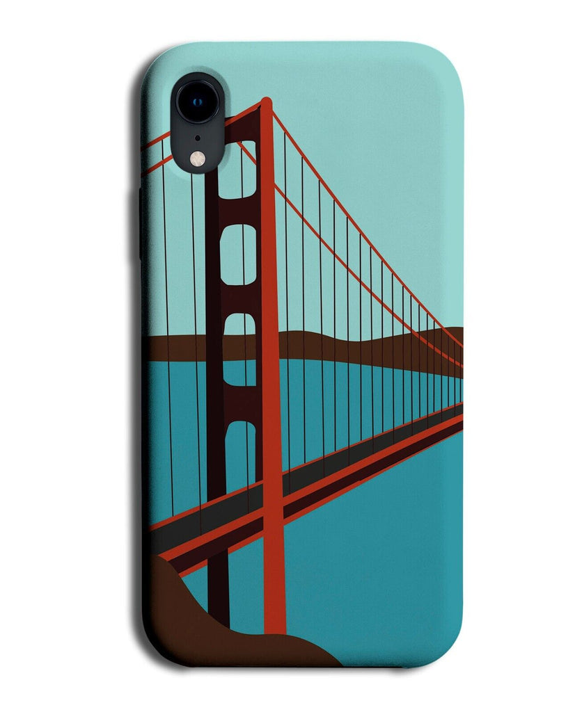 Golden Gate Bridge Phone Case Cover Gold San Fransisco Cartoon Picture USA Q706
