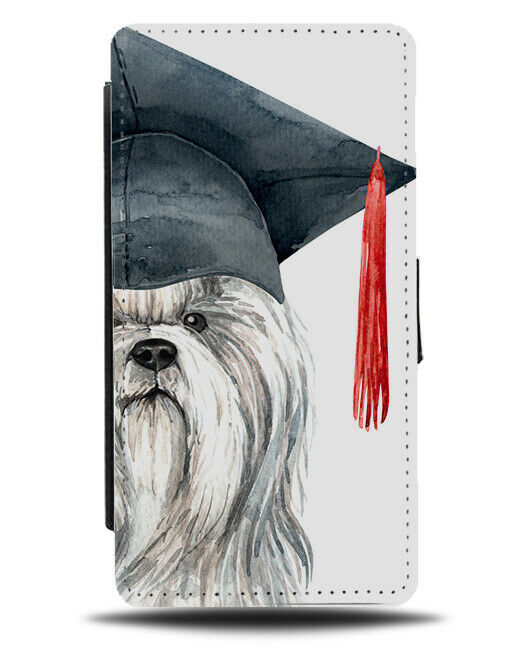 Shih Tzu Flip Wallet Phone Case Dog Graduate Teacher Graduation Hat Shitzu K612