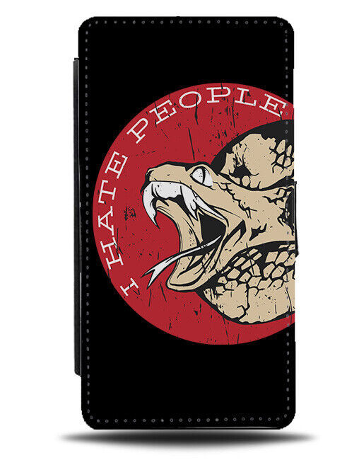 I Hate People Snake Flip Wallet Case Cobras Adder Snakes Antisocial K301