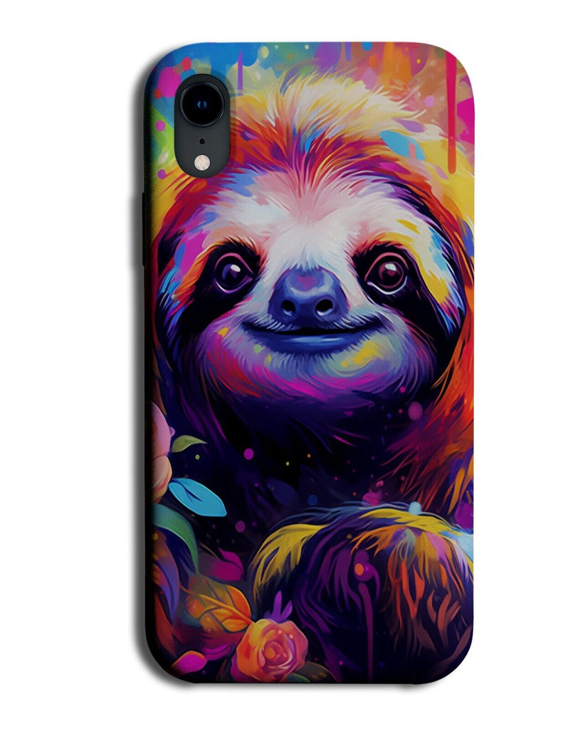 Colourful Sloths Face Phone Case Cover Sloth Sloth's Head Watercolor CV08