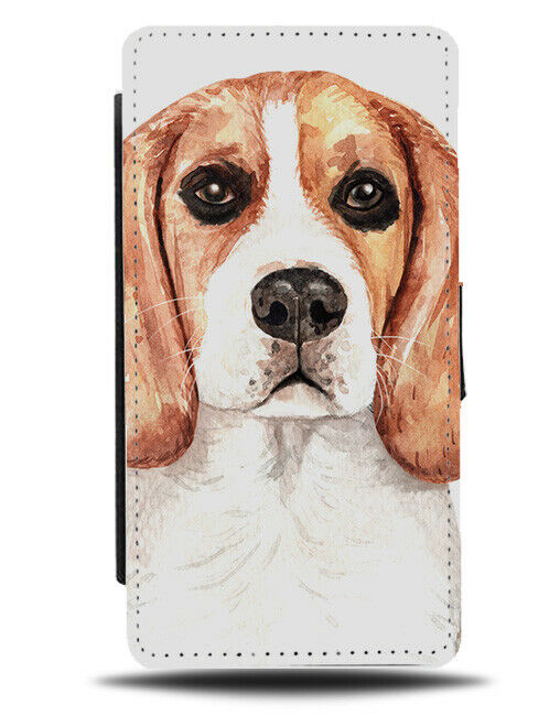 Beagle Flip Wallet Case Dog Pet Watercolour Oil Painting Beagles K664