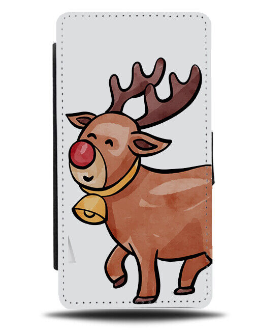 Kids Oil Painting Reindeer Art Print Flip Wallet Case Drawing Animal N824
