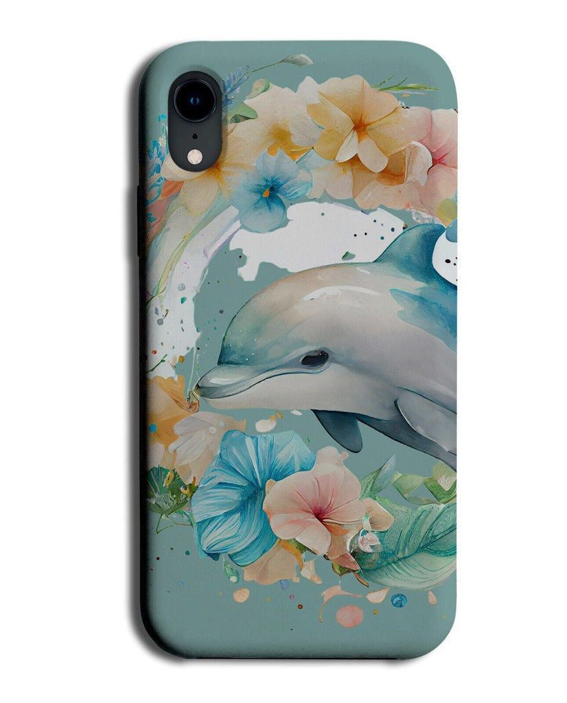 Floral Dolphin Phone Case Cover Dolphins Flowers Lillies Lily Lei Hawaiian AL57