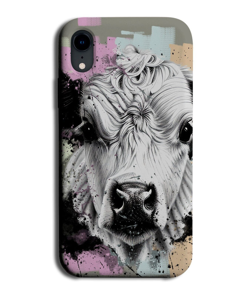 Retro Cows Face Painting Phone Case Cover Cow Head Bulls Bullshead Male BG57