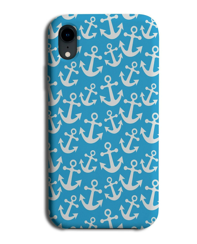 Blue and White Anchors Phone Case Cover Anchor Pattern Captain Sailor Ship G266