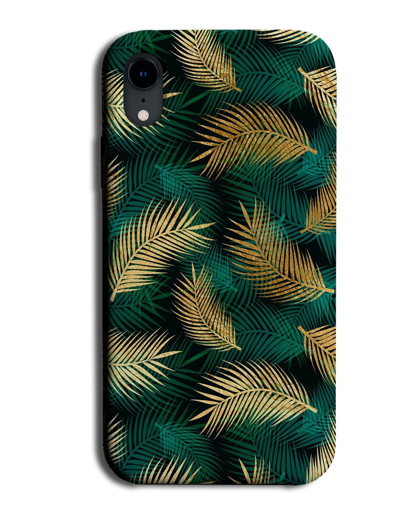 Gold and Green Tropical Leaves Phone Case Cover Tropics Jungle Tree Golden AQ77
