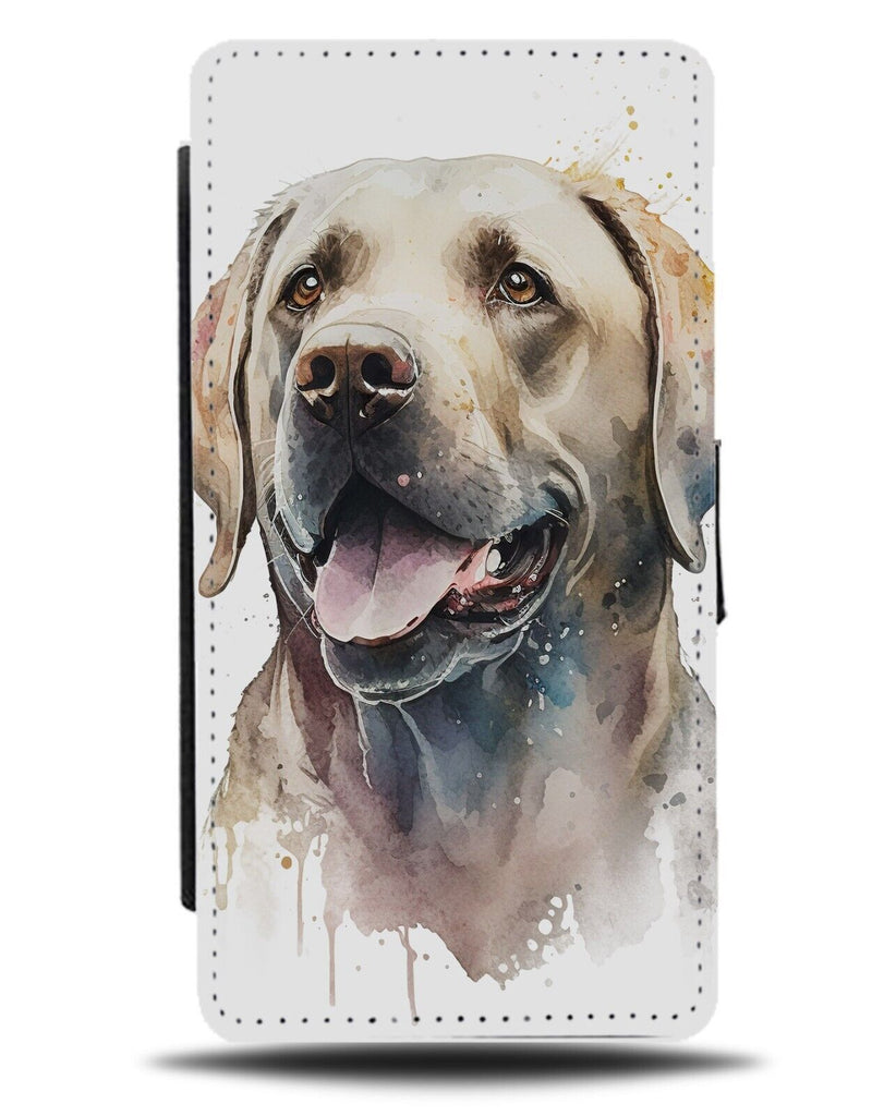 Black Labrador Oil Painting Print Flip Wallet Case Paint Labradors Dark AA16