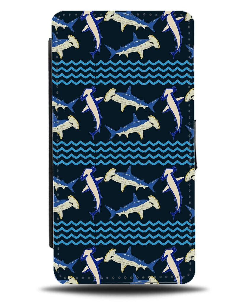 Hammerhead Sharks Pattern Flip Wallet Case Print Shark Hammer Heads Head BA55
