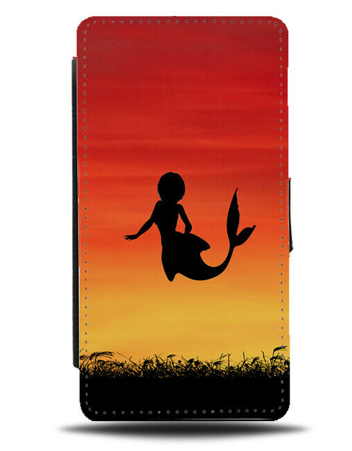 Mermaid Silhouette Flip Cover Wallet Phone Case Mermaids Sunset Sunrise i248