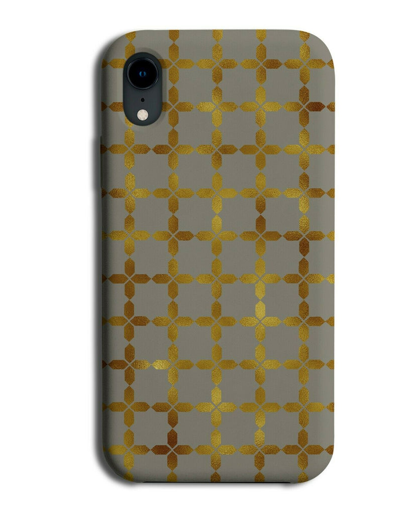 Dark Golden Squares Phone Case Cover Shapes Shaped Gold Colour Colouring F868