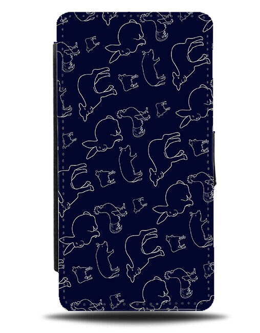 Farm Animal Shapes Flip Wallet Case Kids Childrens Silhouette Animals K790