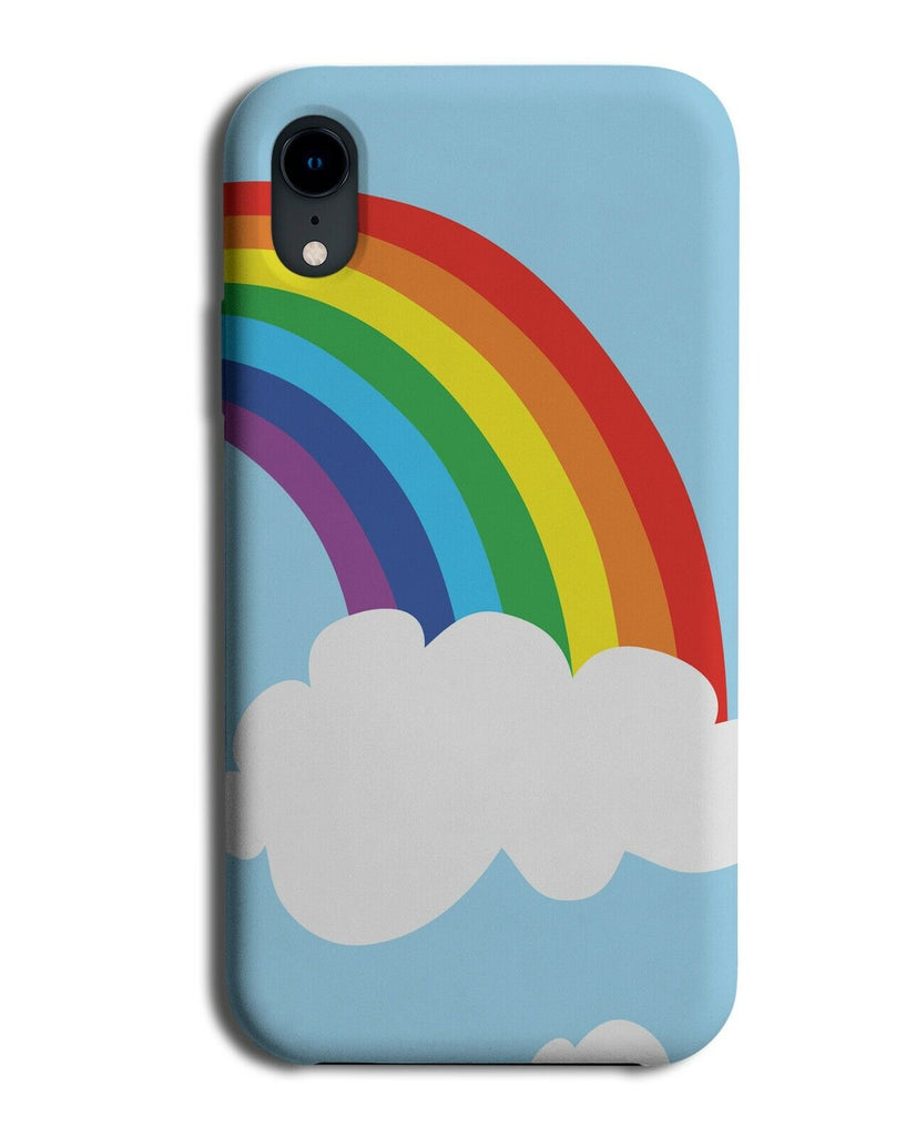 Rainbow On Cloud In The Sky Phone Case Cover Blue Clouds Rainbows Photo K214