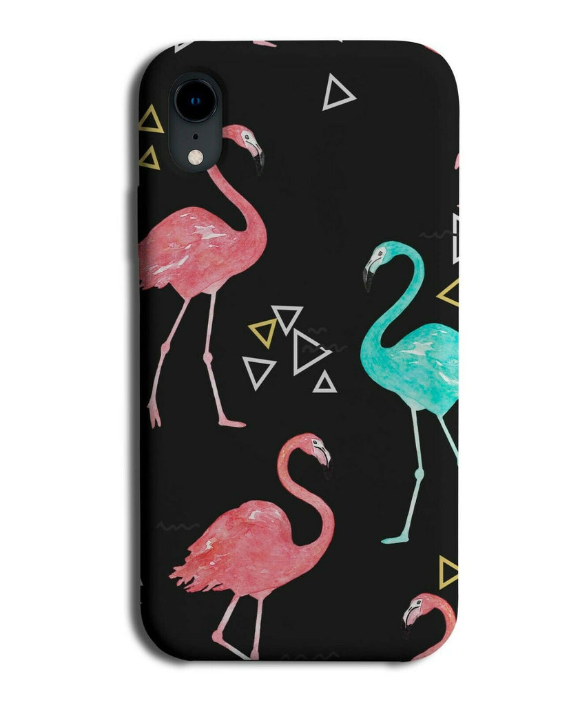 Black and Neon Pink and Blue Flamingo Phone Case Cover Flamingos Bird F159
