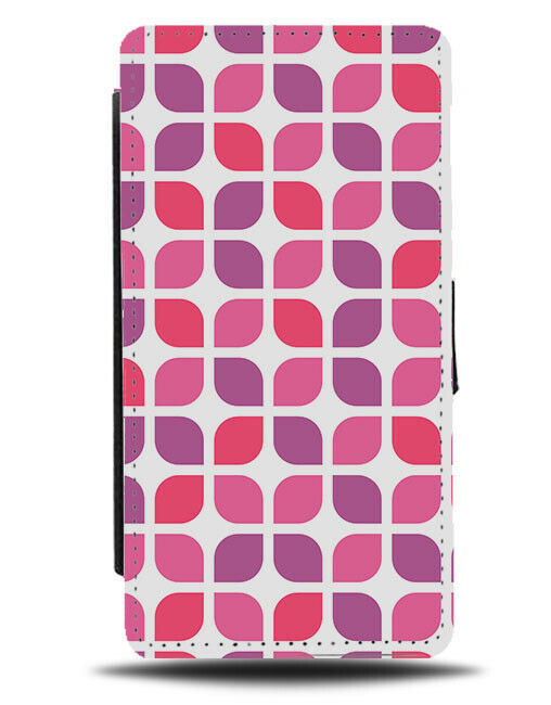 Girly Shades Of Pink Shaped Abstract Design Flip Wallet Case Pattern Shapes G491