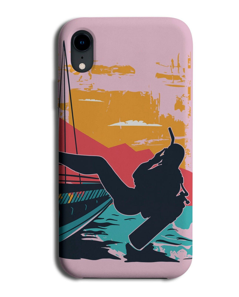 Pink Retro Scubadiving Falling Back Of The Boat Design Ocean Sea Scuba Gear J249
