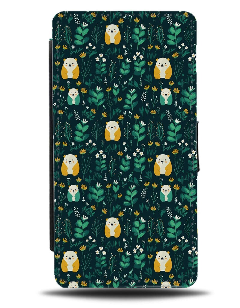 Polar Bear In The Jungle Pattern Flip Wallet Case Bears Leaves Forrest Kids CG32