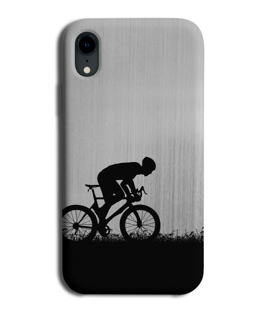 Mountainbike Phone Case Cover Mountain Bike Biking Biker Silver Grey i704