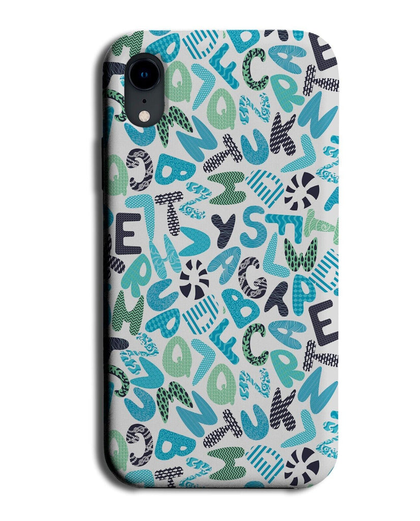 Blue Alphabet Design Phone Case Cover The Alphabets Letter Letters Letter's BK34