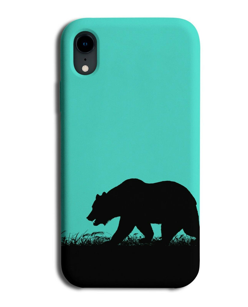 Bear Silhouette Phone Case Cover Bears Turquoise Green i261