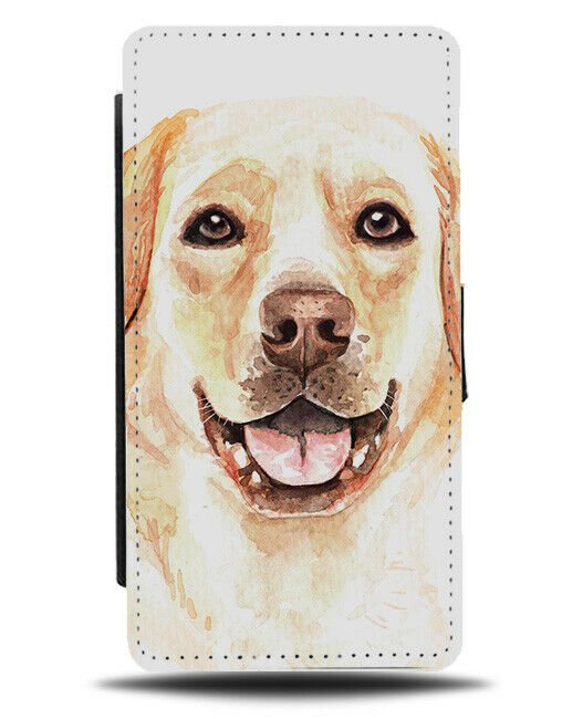 Blonde Labrador Flip Wallet Case Oil Painting Artwork Art Face Portrait K718