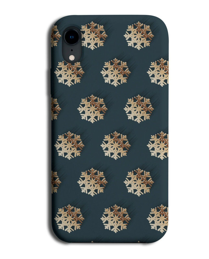 Golden Snowflakes Phone Case Cover Teal Green Gold Snow Flakes Winter K846
