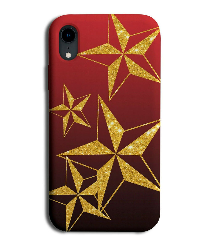 Golden Christmas Stars Phone Case Cover Decorations Decoration Xmas Red C272