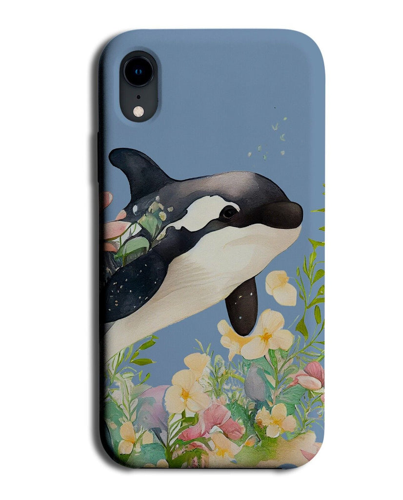 Deep Diving Killer Whale Phone Case Cover Floral Flowers Seaweed Ocean Art AL61